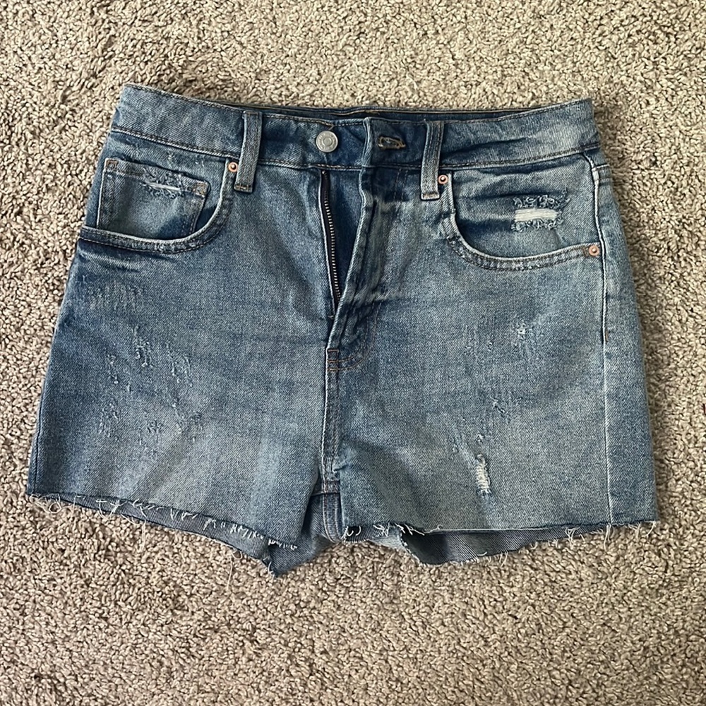 mom high rise jean shorts